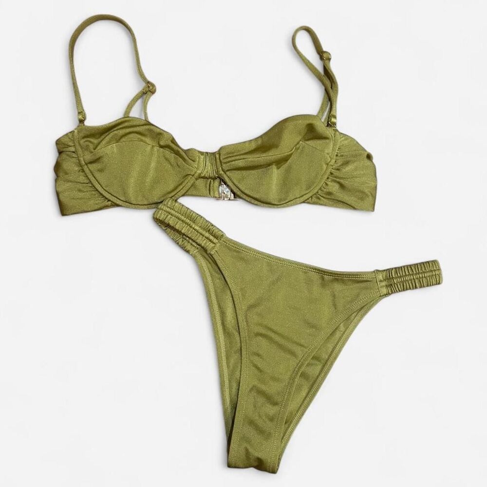 Sommer Swim Women's Green and Khaki Bikinis-and-tankini-sets
